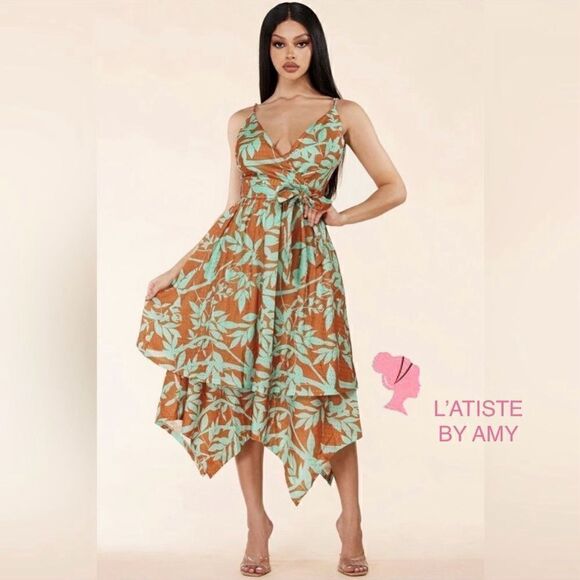 L’atiste by Amy Dresses & Skirts - L'atise by Amy Handkerchief Hem Midi Dress - Floral Eyelet